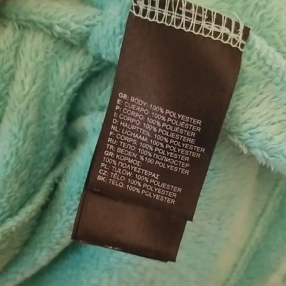 The North Face Girl's Teal Fleece Warm Cozy Zip Up Jacket Size Large (14/16)